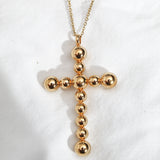 CADENA Y DIJE CRUZ CHUNKY BOLITAS