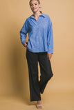 BLUSA RAYADA ABOTONADA LINO