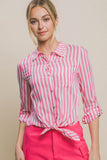 BLUSA NUDO ABOTONADA RAYAS