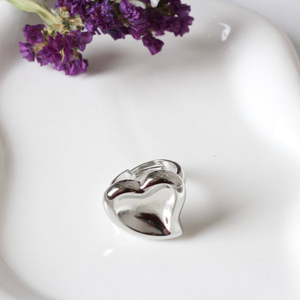 ANILLO RODIO CORAZON HUNDIDO