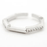 ANILLO  RODIO GOLDEN HEXAGONO