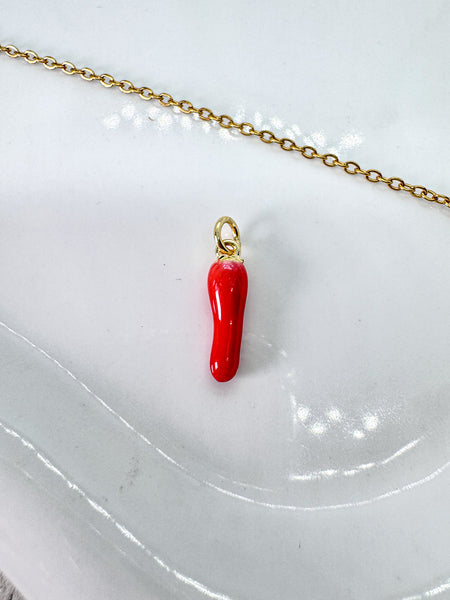 CADENA Y DIJE CHILE ROJO
