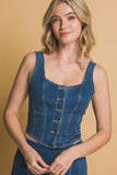 BLUSA CORSET ABOTONADO MEZCLILLA
