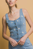 BLUSA CORSET DENIM FLORES