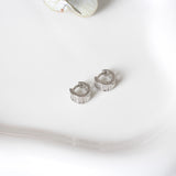 HUGGIE MINI PLATA ZIRCONIAS