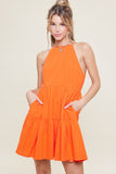 VESTIDO CORTO  HALTER CAPAS