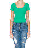 BLUSA BASICA CROP CUELLO U