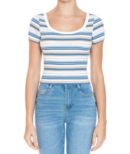 BLUSA CROP RAYADA