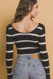 BLUSA  TEJIDA CROP RAYAS