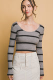 BLUSA  TEJIDA CROP RAYAS