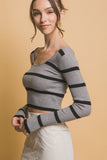 BLUSA  TEJIDA CROP RAYAS