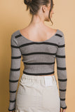 BLUSA  TEJIDA CROP RAYAS