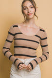 BLUSA  TEJIDA CROP RAYAS