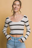 BLUSA  TEJIDA CROP RAYAS