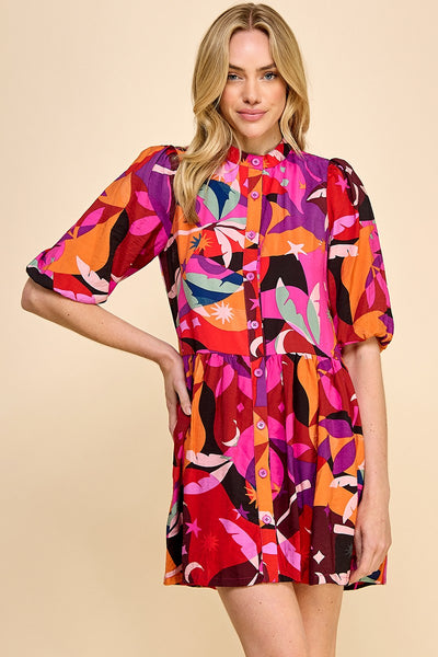 VESTIDO ABOTONADO ESTAMPADO