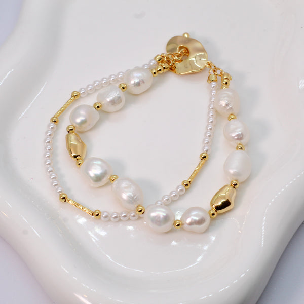 PULSERA DOBLE PERLAS