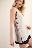 BLUSA TANK LARGA BOTONES