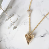 CADENA DIJE CORAZON CALADO