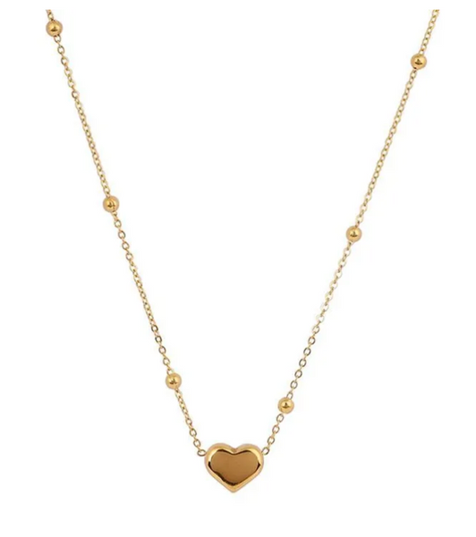 COLLAR CORAZON Y BOLITAS