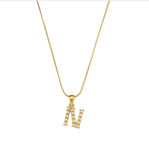 COLLAR LETRA N ZIRCONIAS