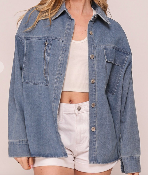 CHAMARRA SHIRT JACKET MEZCLILLA