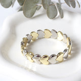 PULSERA BICOLOR CORAZONES