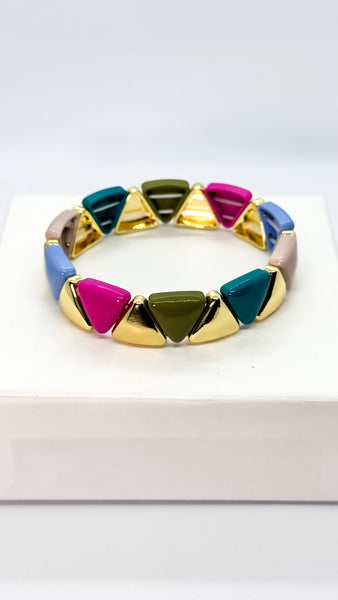 PULSERA TRIÁNGULOS COLORES