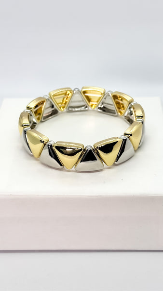 PULSERA TRIÁNGULOS BICOLOR