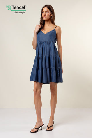 VESTIDO CORTO DEMIM CAPAS