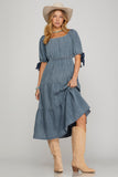 VESTIDO MAXI DENIM CAPAS