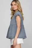 BLUSA DENIM MANGAS TRENZA