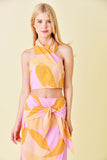 BLUSA ESTAMPADA HALTER CRUZADO